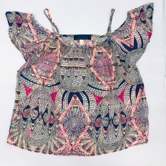 Blue Rain Tops - 🎉Blue Rain Geometric Multicolor Print Blouse